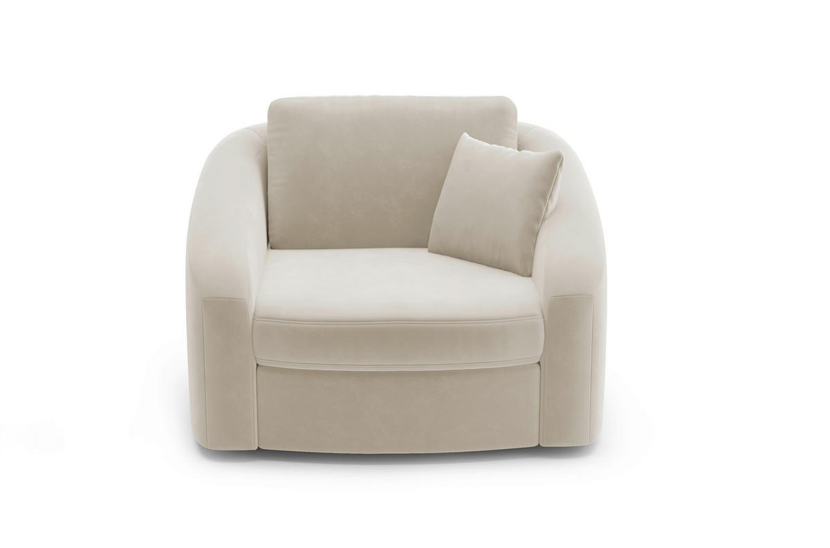 SESSEL in Samt Sandfarben  - Sandfarben/Schwarz, MODERN, Kunststoff/Textil (116/88/104cm) - Sit & More