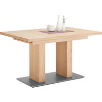 ESSTISCH in Holz, Metall, Holzwerkstoff 120-168/80/75 cm  - Edelstahlfarben/Eichefarben, KONVENTIONELL, Holz/Holzwerkstoff (120-168/80/75cm) - Moderano