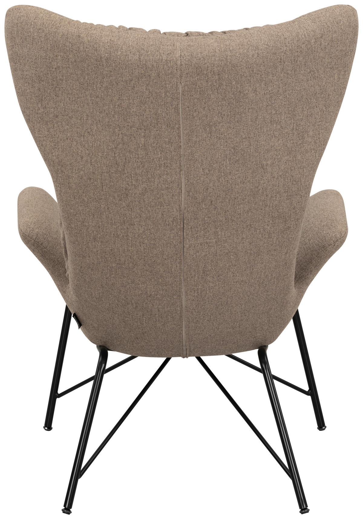 OHRENSESSEL Webstoff Braun  - Schwarz/Braun, Design, Textil/Metall (76/108/80cm) - MID.YOU
