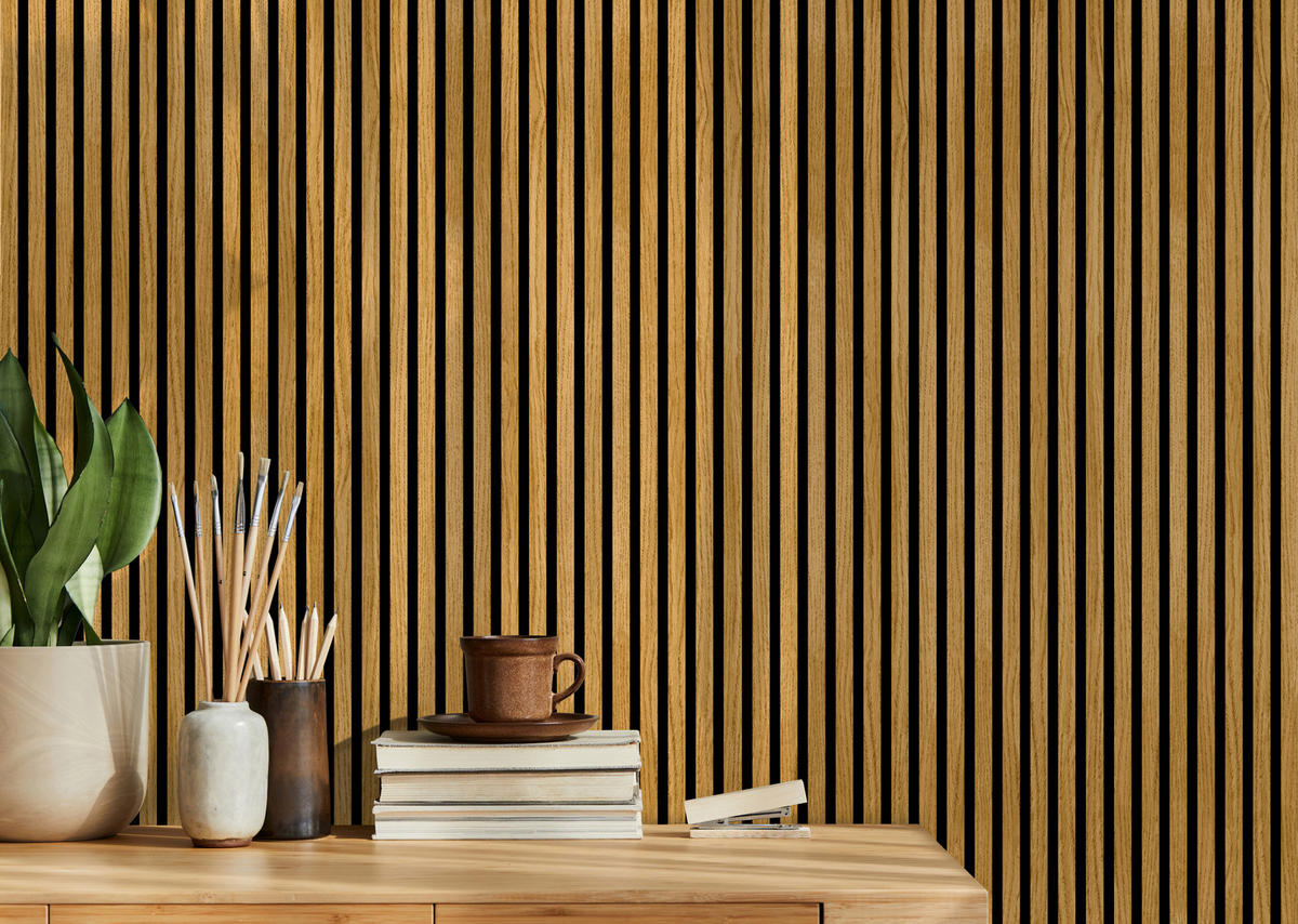 OBKLAD NA STENU 57,25/1,9/267 cm   - farba duba, Basics, drevo/textil (57,25/1,9/267cm)