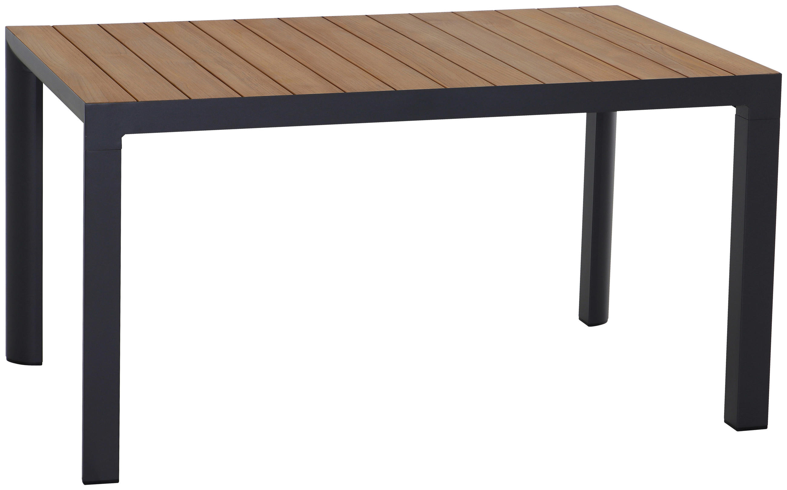 Siena Garden Gartentisch Anthrazit, Teak 90x74x140 cm