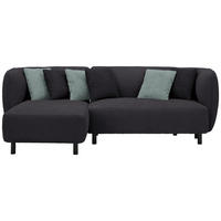 ECKSOFA in Chenille Dunkelgrau  148/236 cm  - Dunkelgrau/Hellgrau, Design, Holz/Textil (148/236cm) - Lomoco