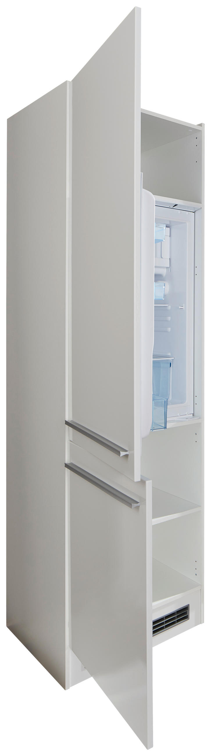 SKRINKA NA VSTAVANÉ SPOTREBIČ - biela/biela s vysokým leskom, Lifestyle, kompozitné drevo/plast (60/211/57cm) - MID.YOU