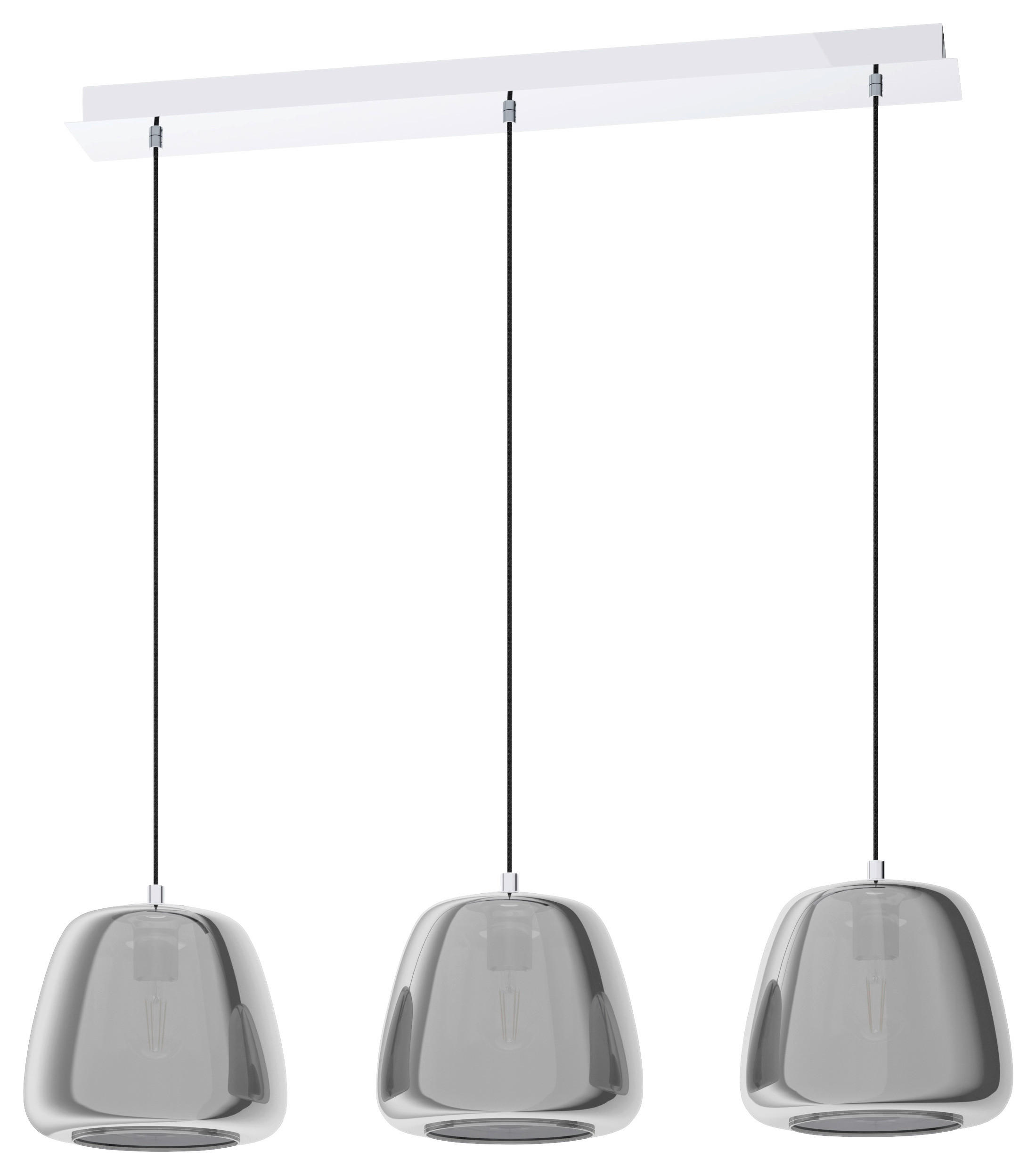 HÄNGELEUCHTE 87/16,5/150 cm   - Chromfarben/Silberfarben, Design, Glas/Metall (87/16,5/150cm) - Eglo