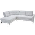 ECKSOFA Hellgrau Webstoff  - Hellgrau/Schwarz, MODERN, Textil/Metall (236/280cm) - Valnatura