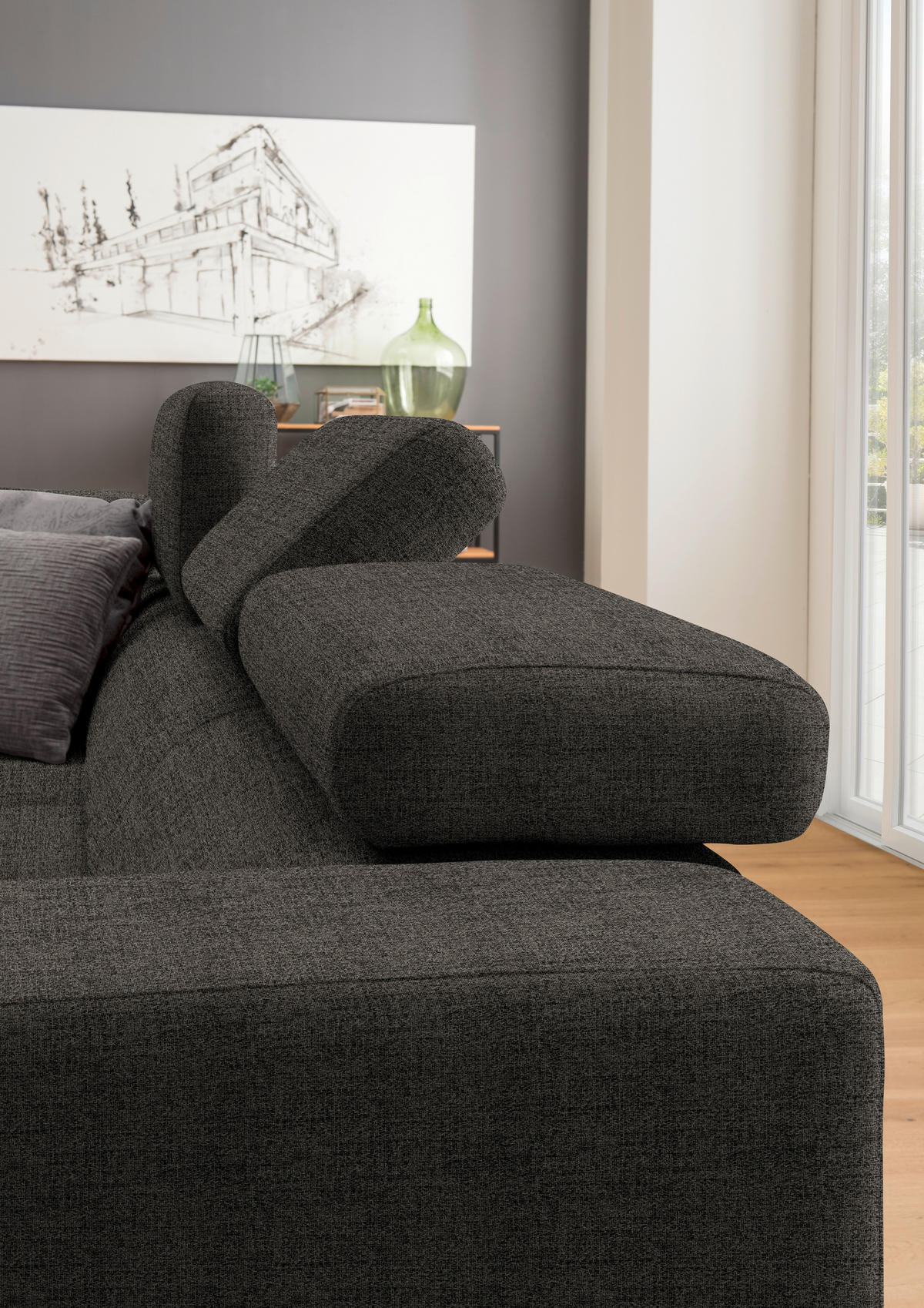 ECKSOFA in Chenille Braun  - Chromfarben/Braun, Design, Textil (207/301cm) - Xora