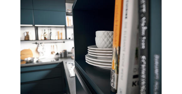 EINBAUKÜCHE   - Dunkelblau, Design, Holzwerkstoff - Novel