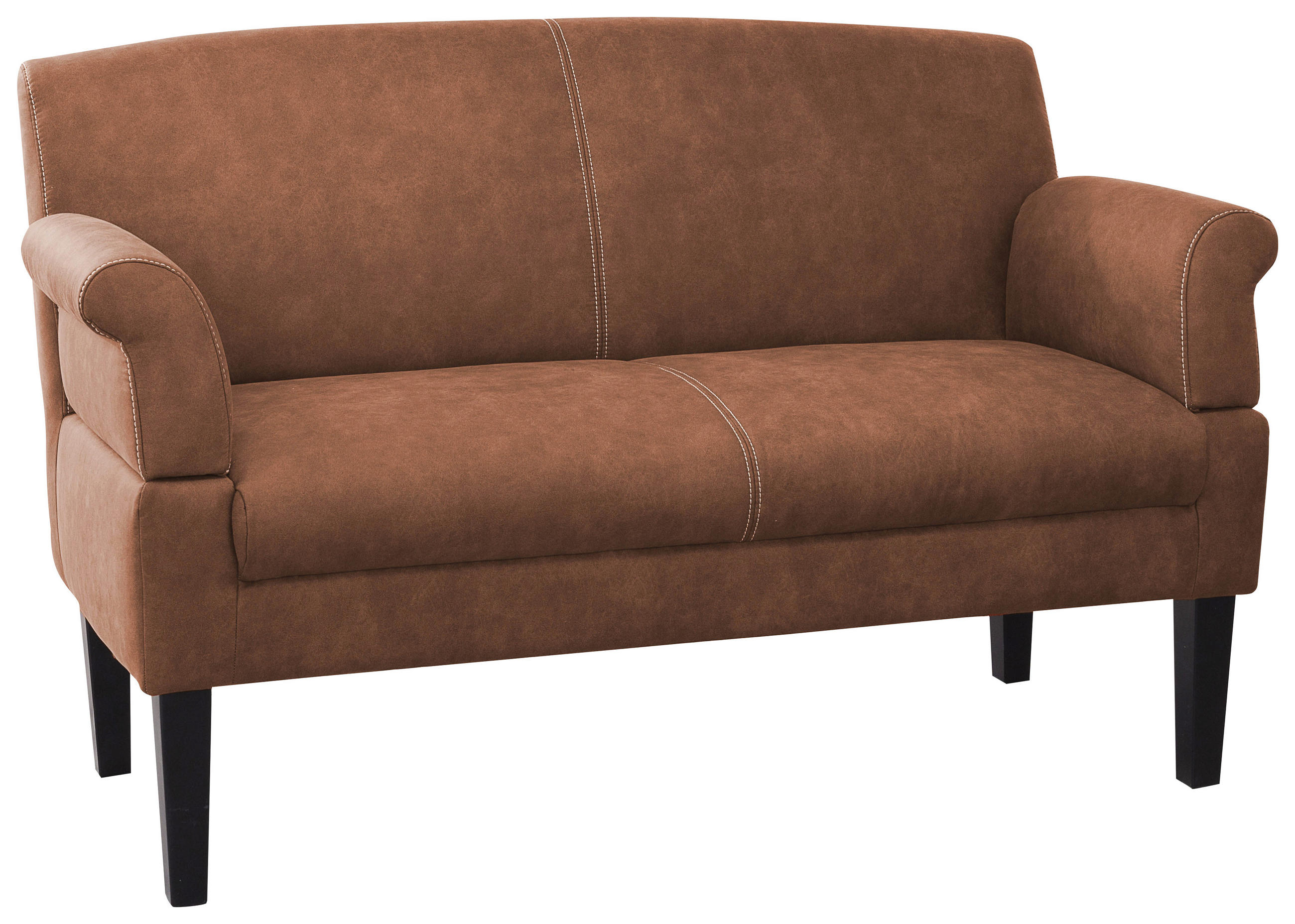 2-SITZER-SOFA Mikrofaser Cognac  - Cognac/Beige, KONVENTIONELL, Holz/Textil (152/97/78cm) - Sit & More