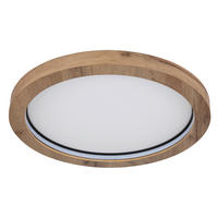 LED-DECKENLEUCHTE 24 W  40/6,5 cm    - Dunkelbraun/Opal, Natur, Holzwerkstoff/Kunststoff (40/6,5cm) - Globo