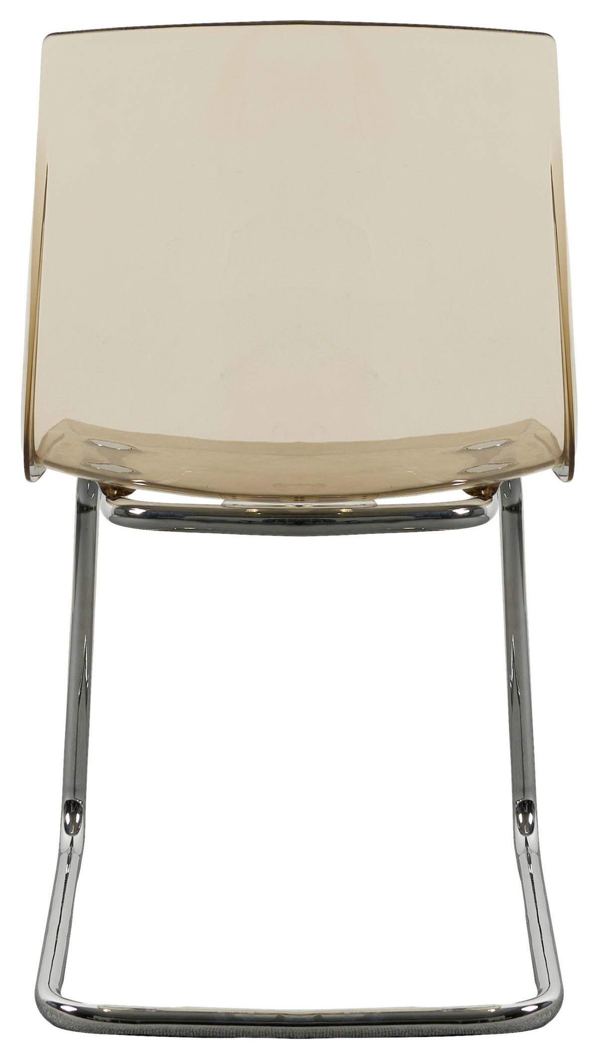 STUHL - Chromfarben/Hellbraun, Design, Kunststoff/Metall (48/86/50cm) - Stylife