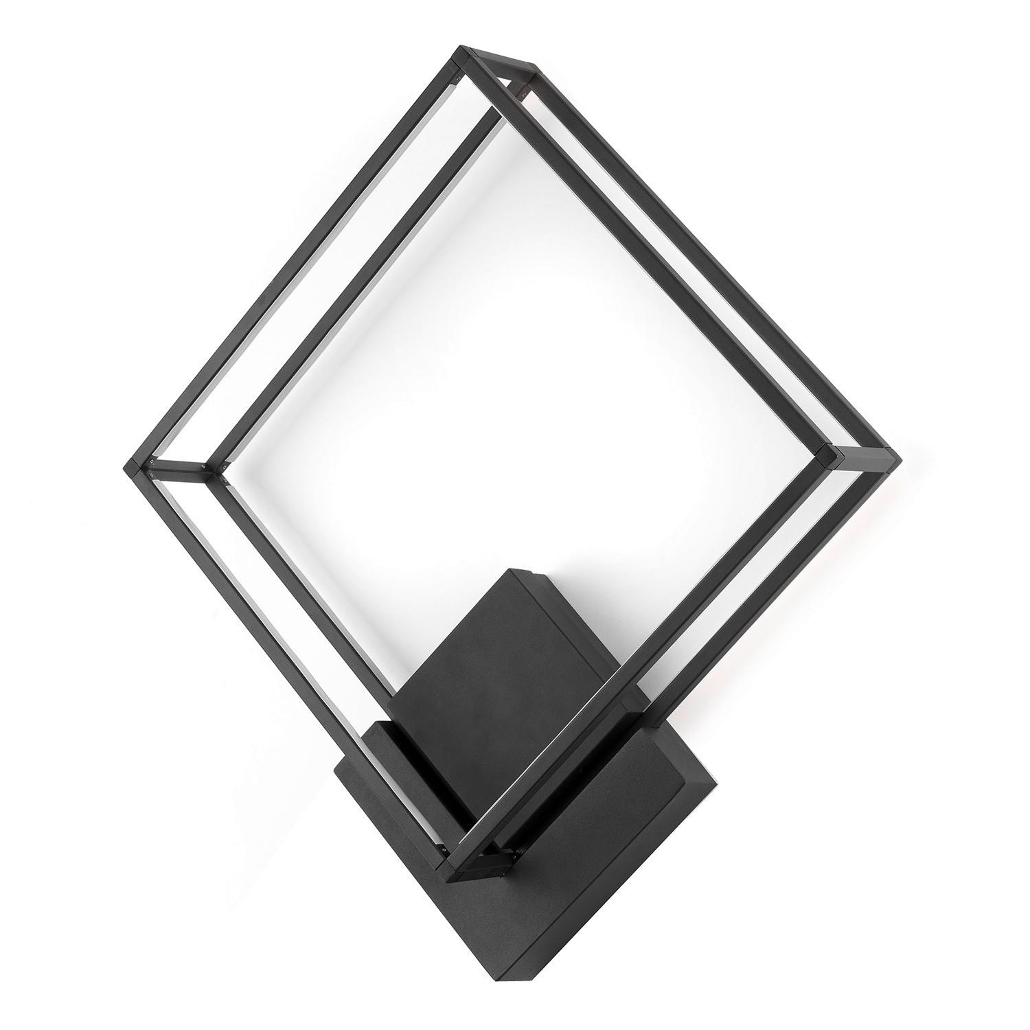 LED-DECKENLEUCHTE 5002 PING 45/45/13 cm   - Schwarz, Design, Metall (45/45/13cm)