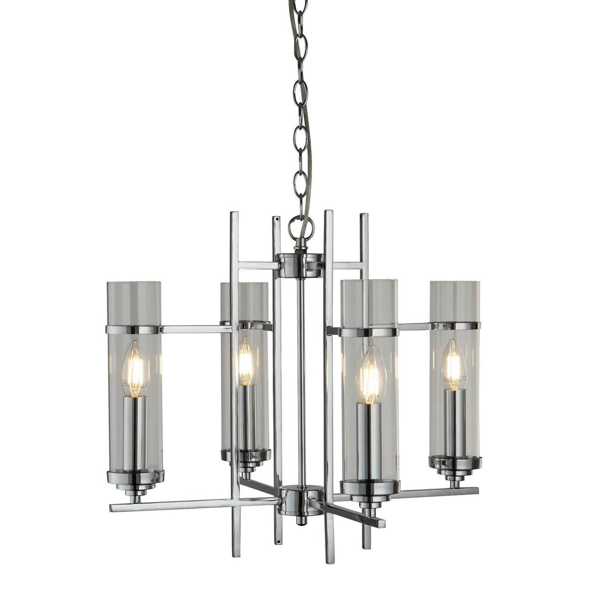 VISEČA SVETILKA  Milo Pendant   49/49/42-92 cm        60 W E14 - barve kroma, Design, kovina/steklo (49/49/42-92cm)