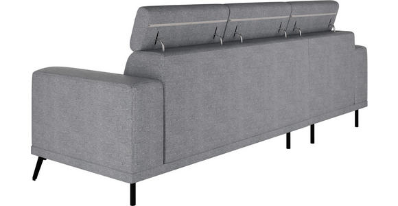 ECKSOFA Grau Chenille - Schwarz/Grau, KONVENTIONELL, Textil/Metall (178/264cm) - Hom`in