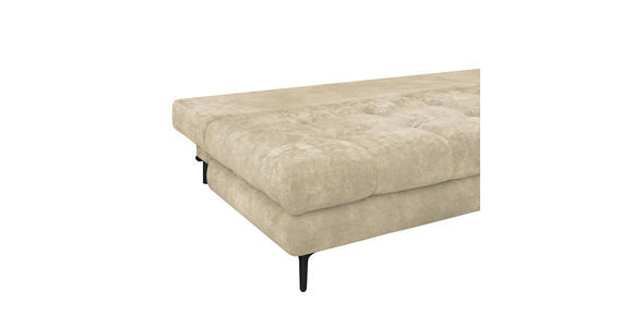 SCHLAFSOFA Chenille Beige Rückenkissen, Armlehnenkissen, Bettkasten, Schlaffunktion, Rücken echt  - Beige/Schwarz, KONVENTIONELL, Textil/Metall (203/94/96cm) - Carryhome