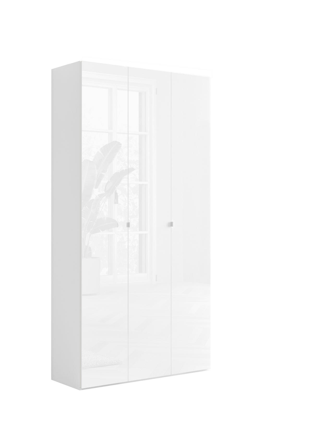 OMARA ZA ČEVLJE bela, visoki sijaj - črna/bela, Moderno, umetna masa/leseni material (95/186/35cm) - Carryhome