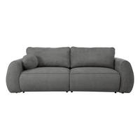 SCHLAFSOFA Jacquard Dunkelgrau  inkl. Rückenkissen, Bettkasten, Schlaffunktion, Rücken echt, Liegefläche im Originalstoff  - Dunkelgrau/Schwarz, KONVENTIONELL, Kunststoff/Textil (257/96/110cm) - Milino