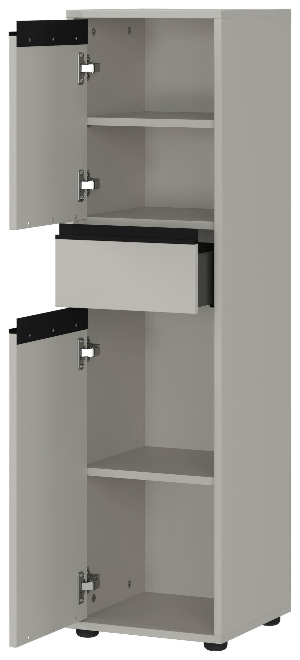 MIDISCHRANK 33/121/34 cm  - Schwarz/Grau, MODERN, Holzwerkstoff/Metall (33/121/34cm) - Germania
