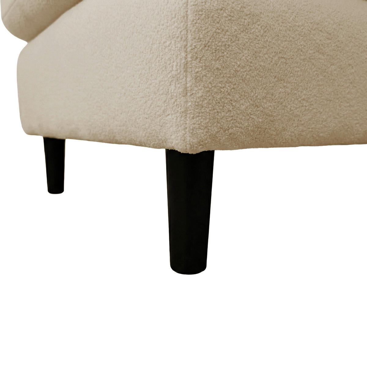 ECKSOFA LAPIT in Chenille Beige  170/240 cm  - Beige/Schwarz, Design, Holz/Textil (170/240cm) - MID.YOU