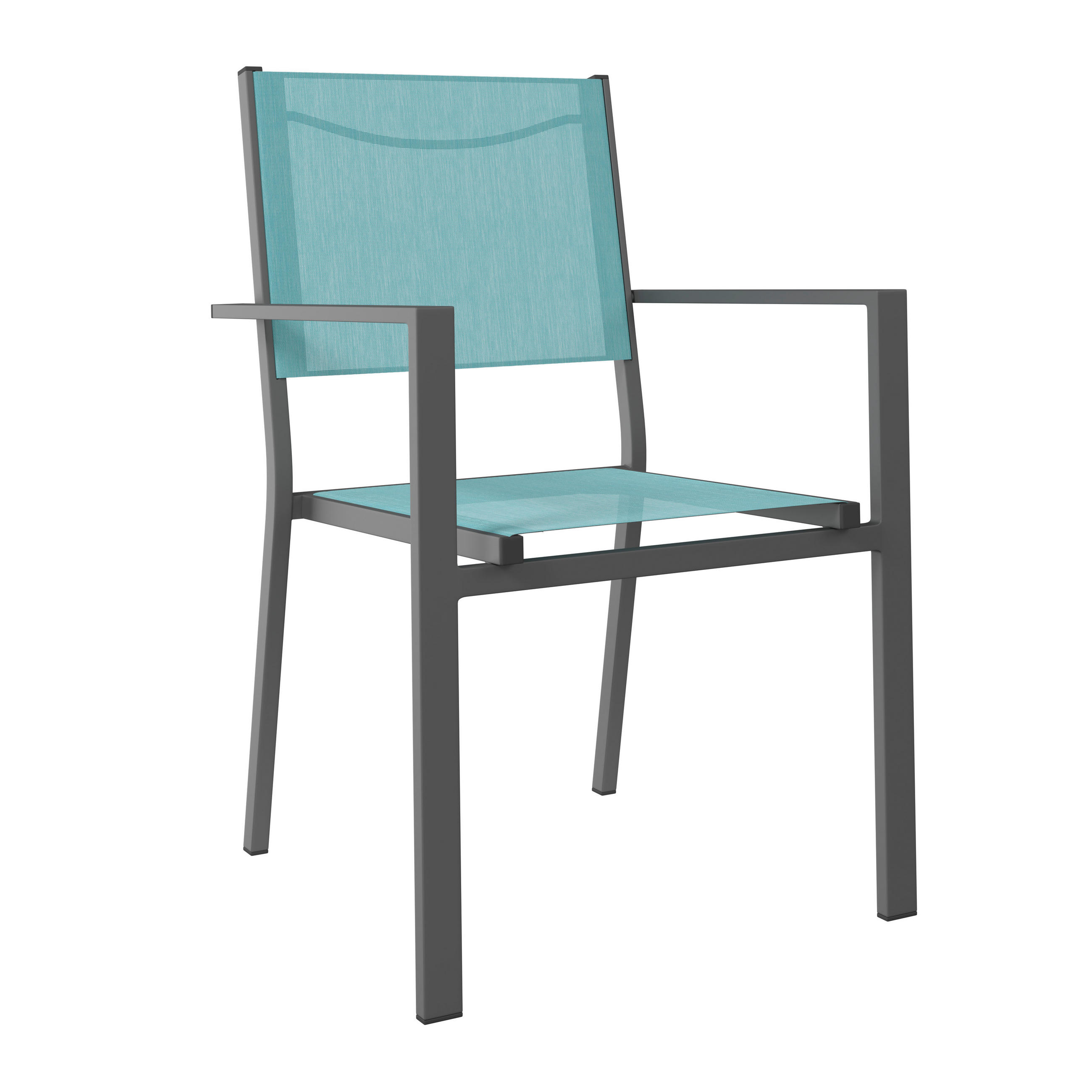 STAPELSESSEL Aluminium Anthrazit, Blau  - Blau/Anthrazit, Design, Textil/Metall (57/88/58cm) - Ambia Garden