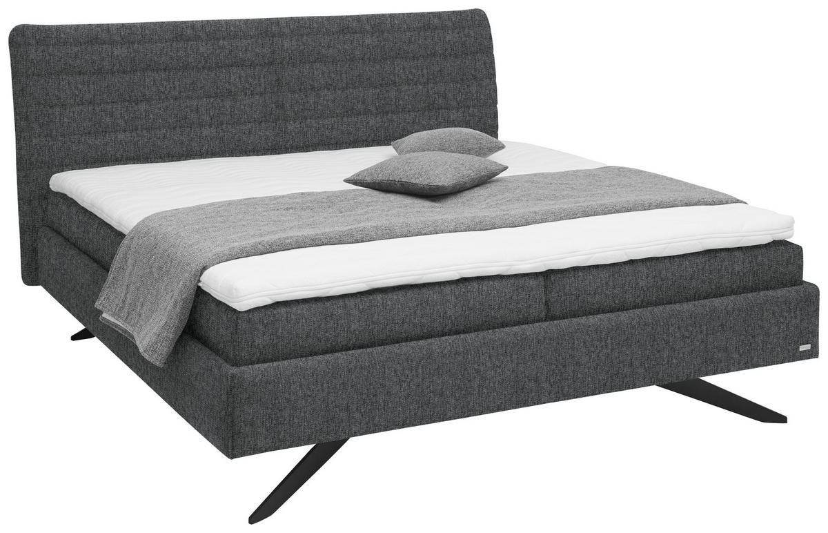 POLSTERBETT 180/200 cm  in Dunkelgrau  - Weiss/Dunkelgrau, Design, Holzwerkstoff/Kunststoff (180/200cm) - Dieter Knoll