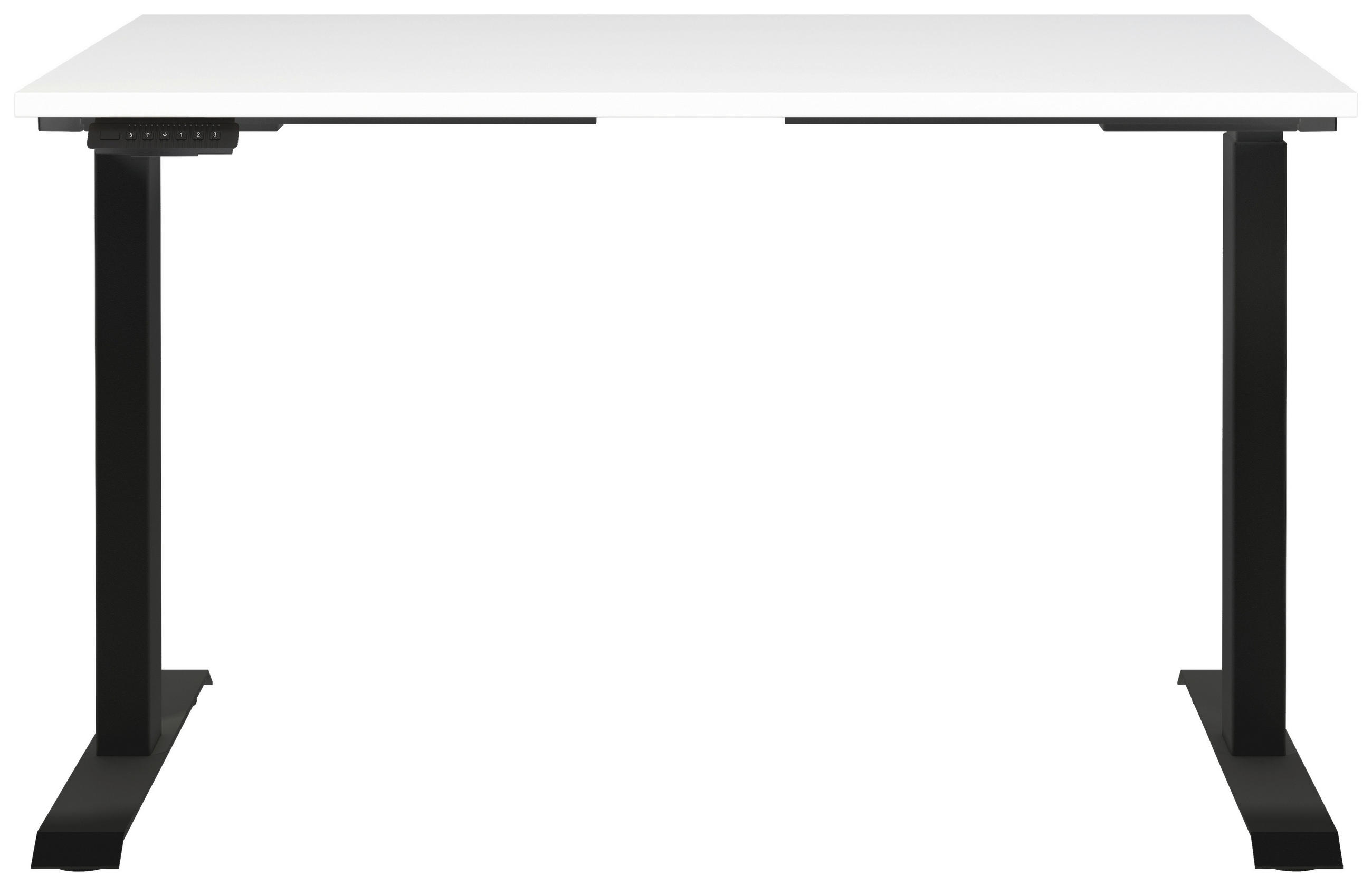 SCHREIBTISCH 120/80/72-118 cm  in Schwarz, Weiß  - Schwarz/Weiß, MODERN, Holzwerkstoff/Metall (120/80/72-118cm) - Novel