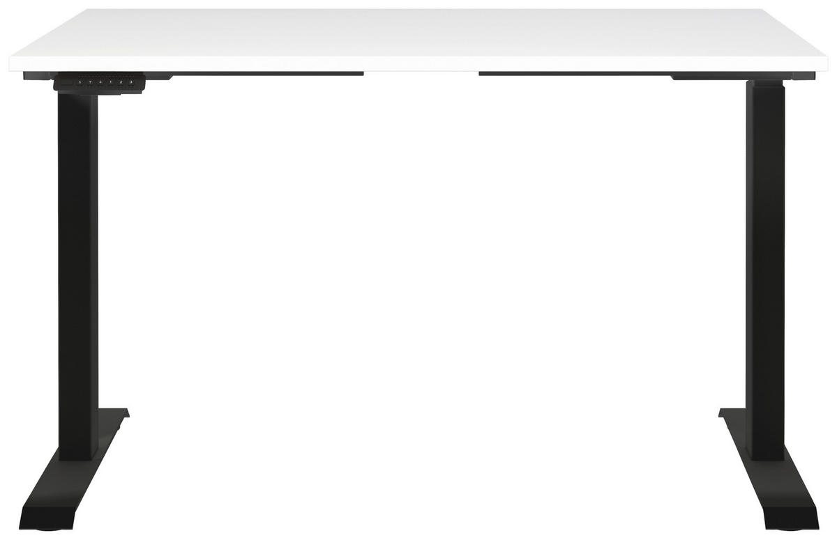 SCHREIBTISCH 120/80/72-118 cm  in Schwarz, Weiß  - Schwarz/Weiß, MODERN, Holzwerkstoff/Metall (120/80/72-118cm) - Novel