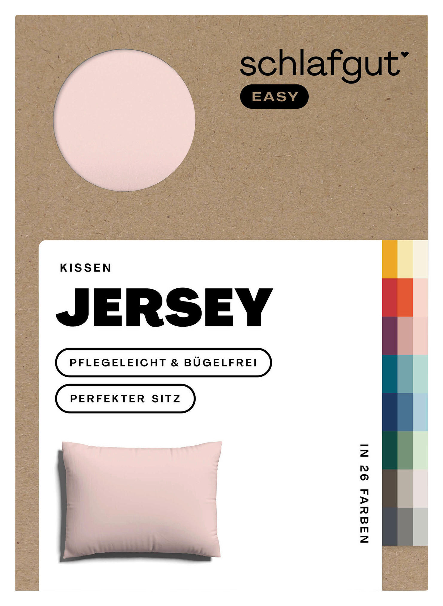 KISSENHÜLLE EASY JERSEY 40/60 cm  - Hellrosa, Basics, Textil (40/60cm) - Schlafgut