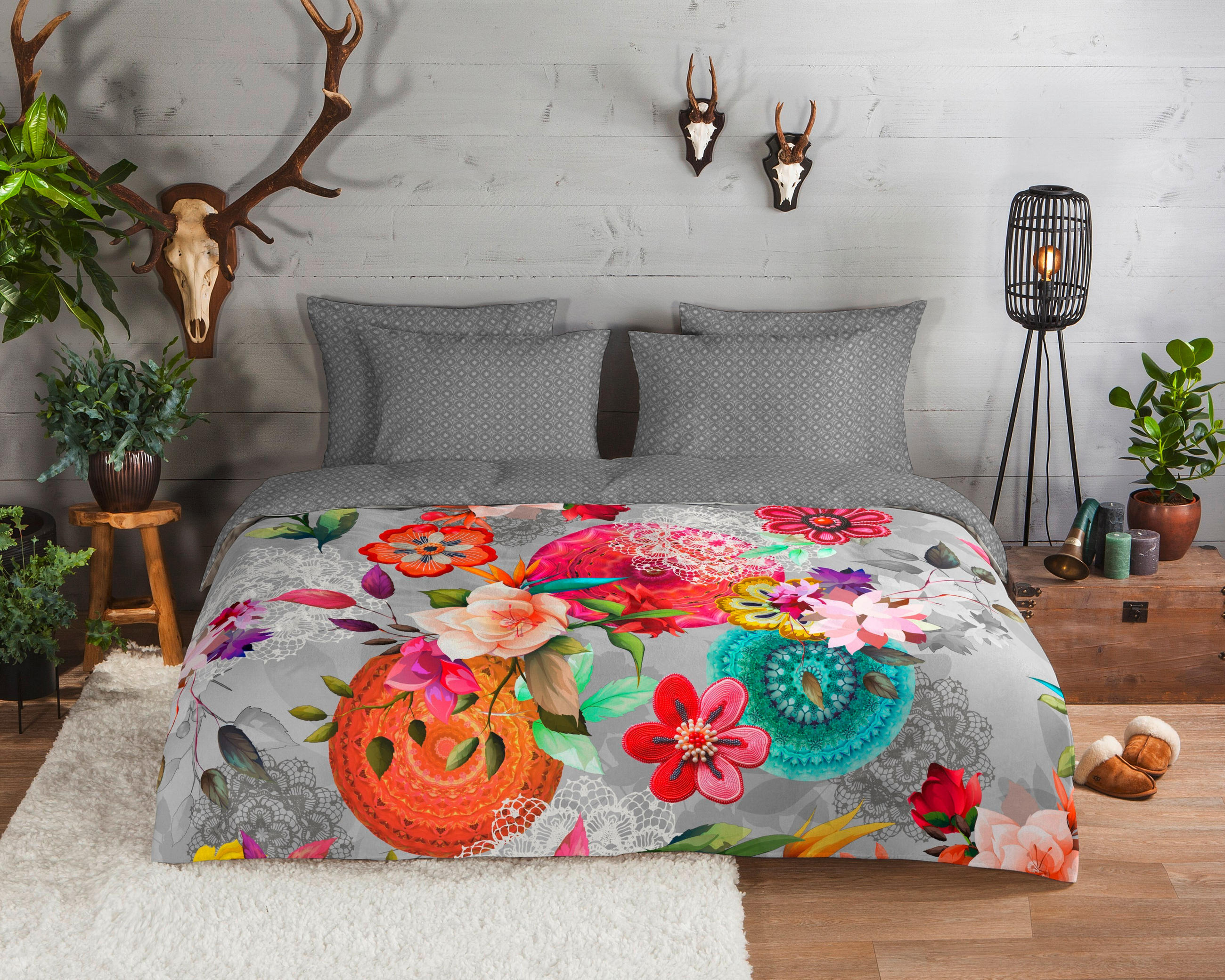 BETTWÄSCHE HIP Flanell, Biber 140/200 cm  - Multicolor/Grau, Design, Textil (140/200cm)