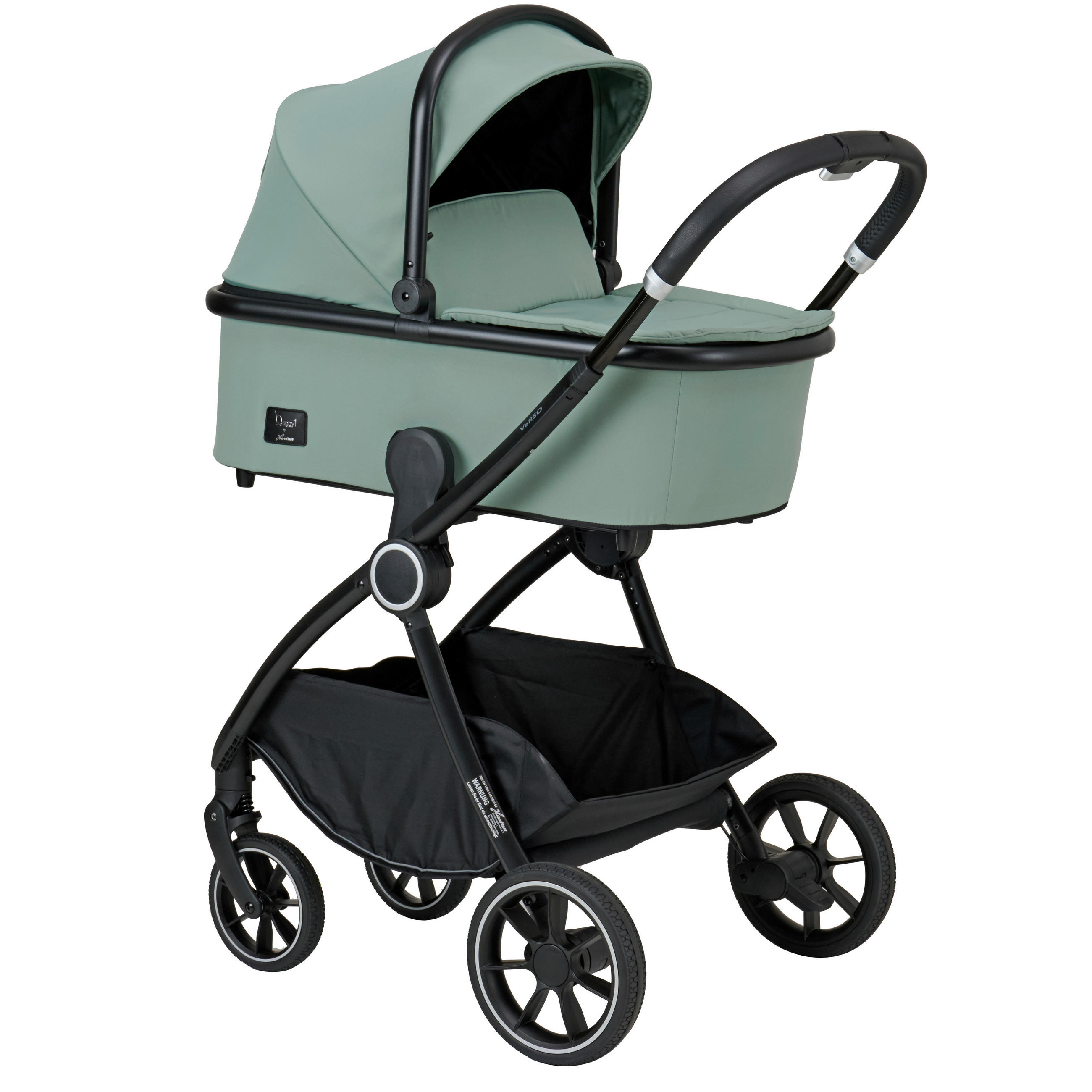 KOMBIKINDERWAGEN Verso Plus  - Schwarz/Mintgrün, Basics, Textil/Metall (86/62,5/108cm) - Hartan