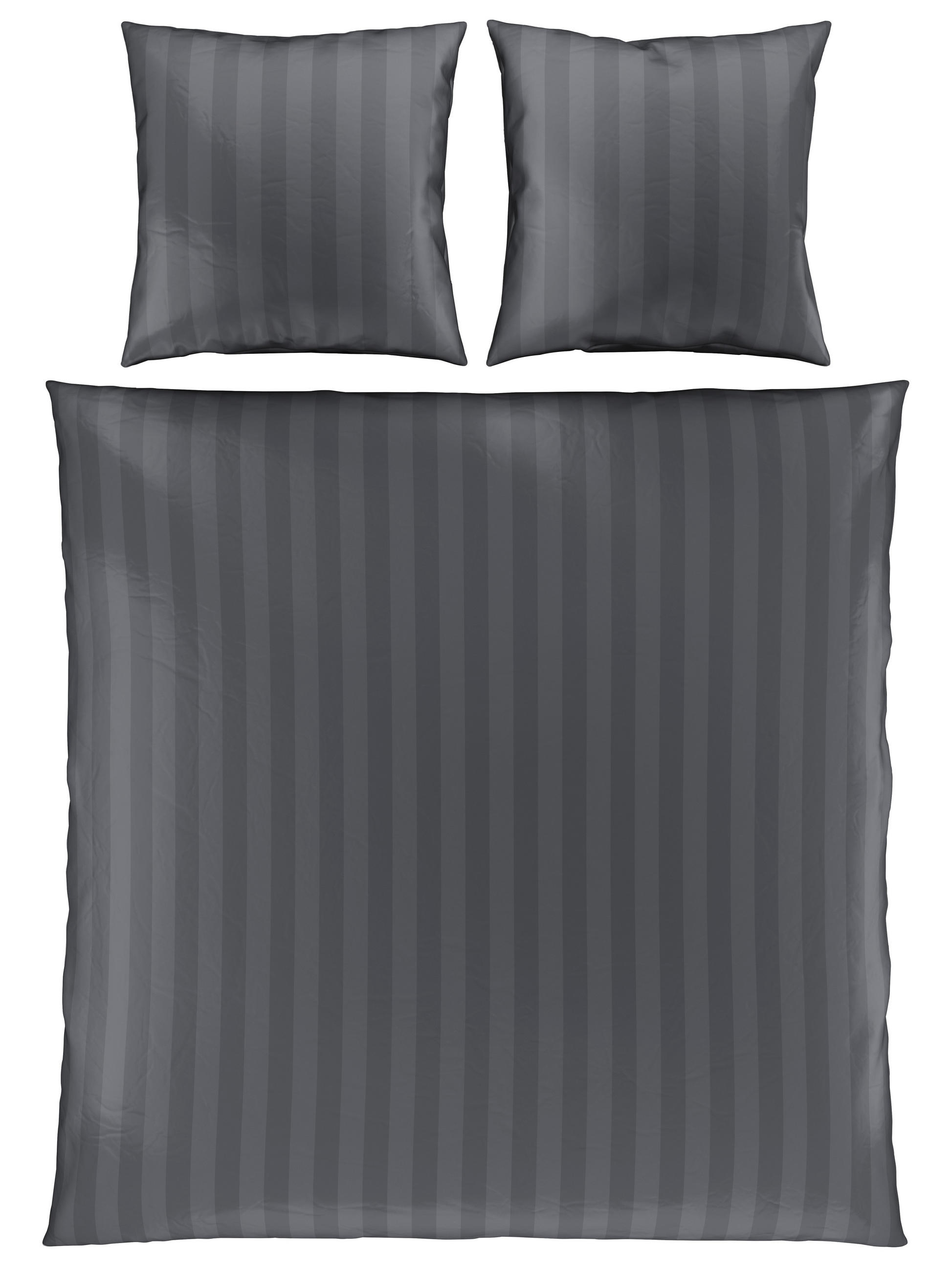 BETTWÄSCHE 200/200 cm Dobby Satin  - Anthrazit, KONVENTIONELL, Textil (200/200cm) - Novel