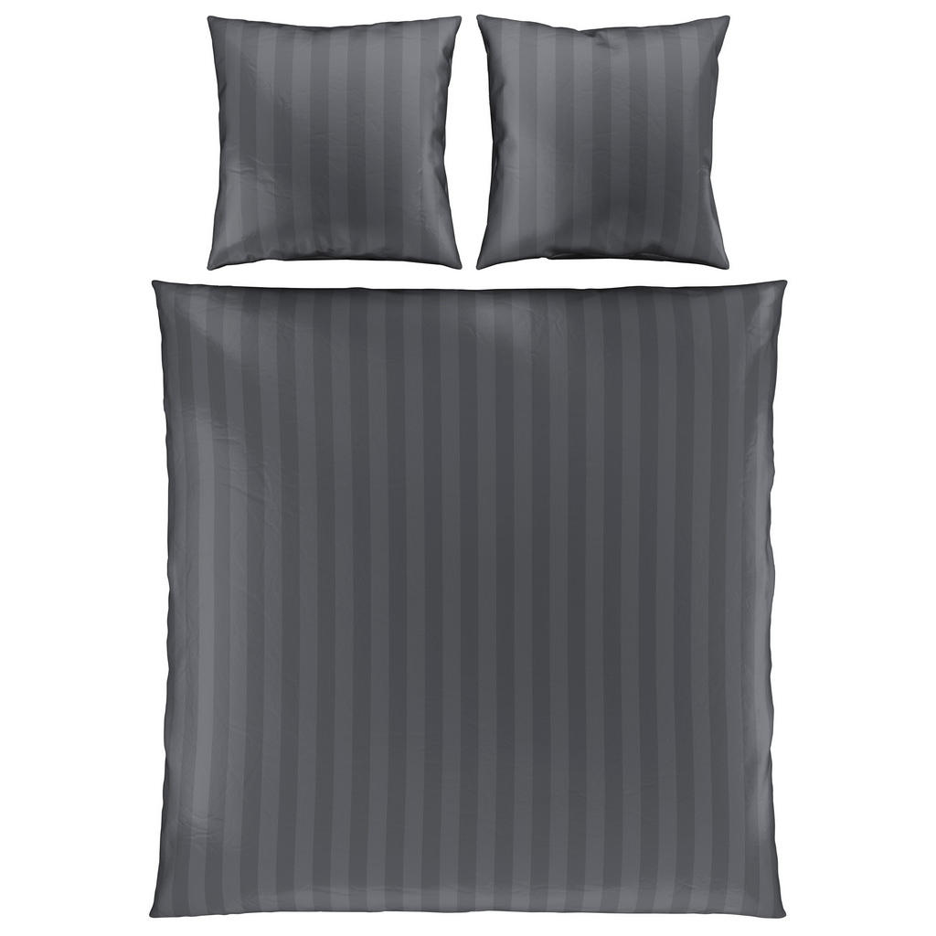 Thumbnail - Novel Bettwäsche Dobby, Anthrazit, Textil, Streifen, 200x200 cm, Oeko-Tex® Standard 100, atmungsaktiv, hautfreundlich, s...