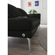 RÉCAMIERE in Echtleder Schwarz  - Chromfarben/Schwarz, Design, Leder/Metall (209/85-109/95-16cm) - Dieter Knoll