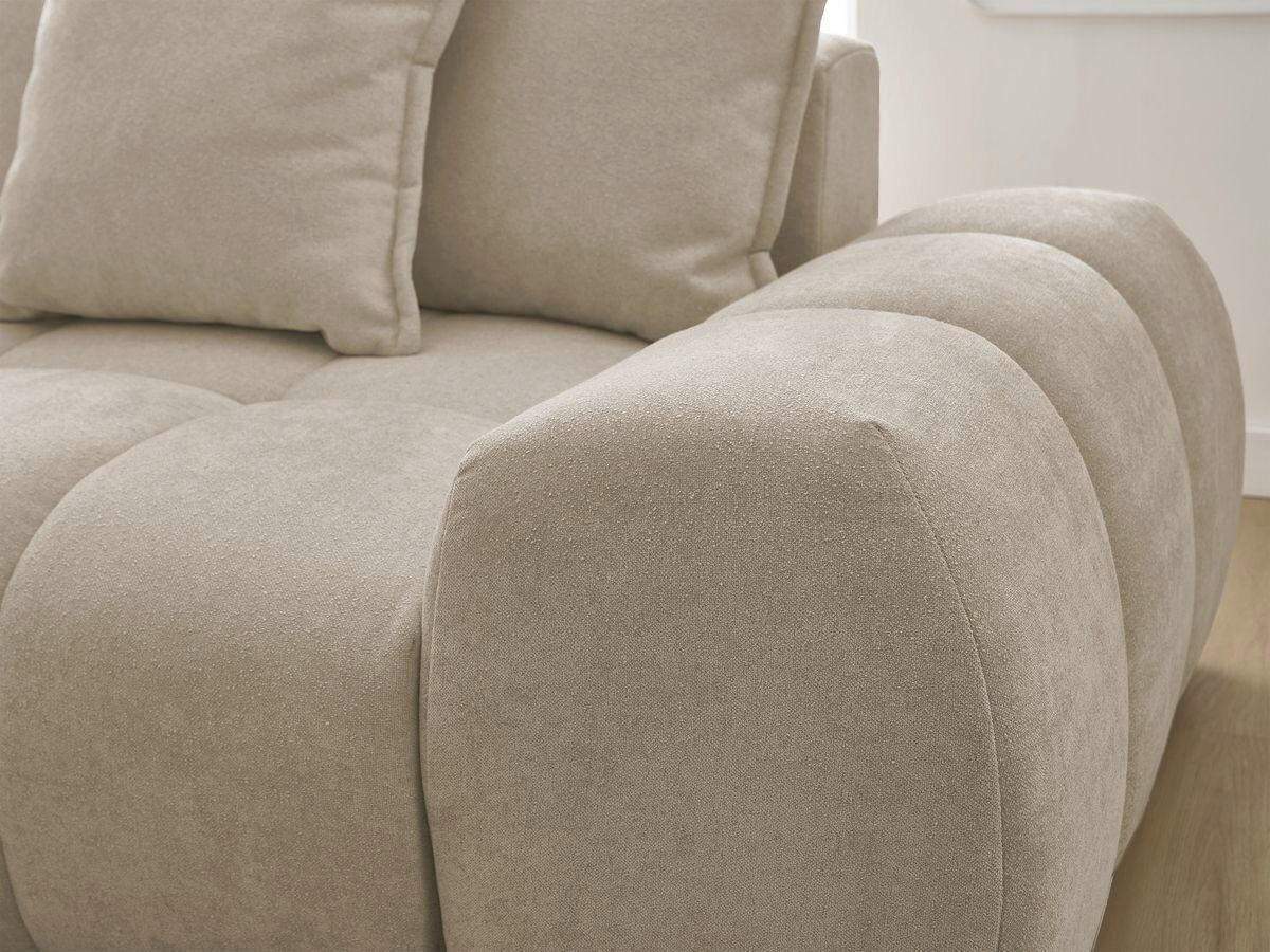 ECKSCHLAFSOFA EVEREST  mit Rücken echt, Armteil links, Armteil rechts Struktur Taupe  - Taupe/Schwarz, MODERN, Kunststoff/Textil (180/318cm) - Livetastic