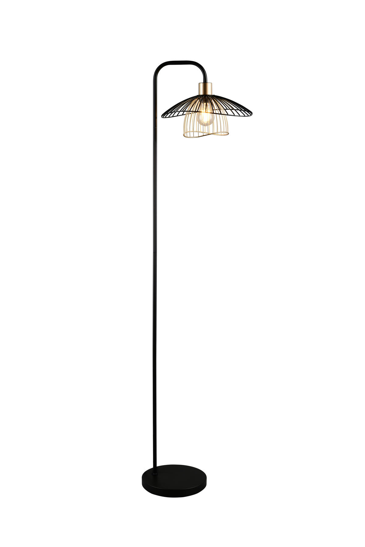 Lampadar  37,5/155/30 cm   - auriu/negru, Basics, metal (37,5/155/30cm)