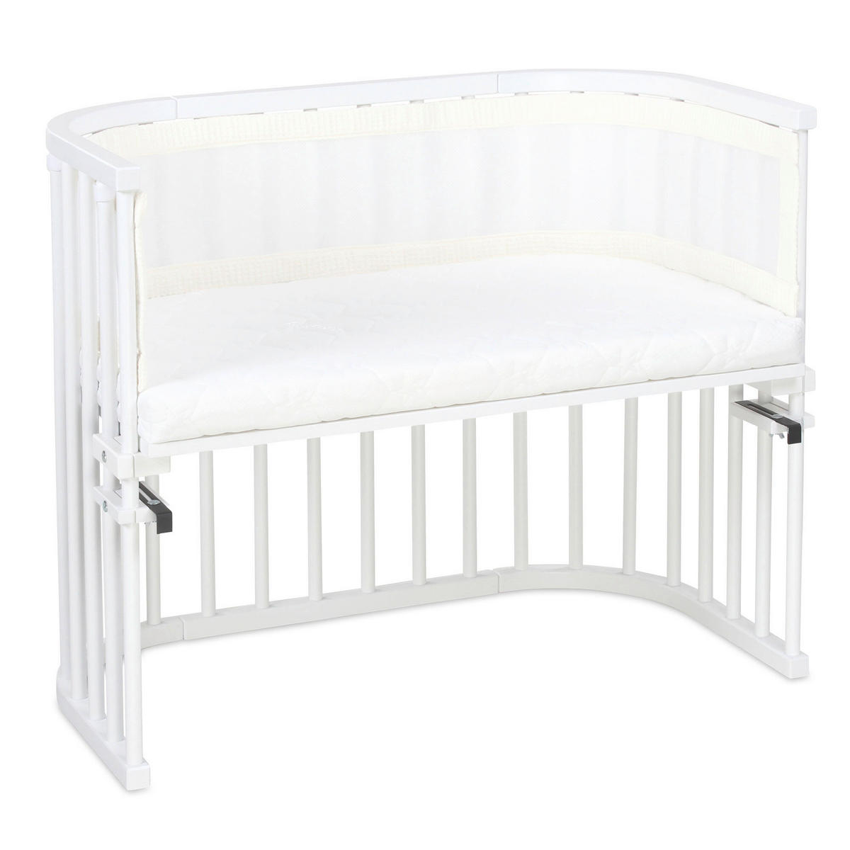 NESTCHEN babybay Nestchen 3D Mesh  - Perlmutt, Basics, Naturmaterialien (200/24/2cm) - Tobi