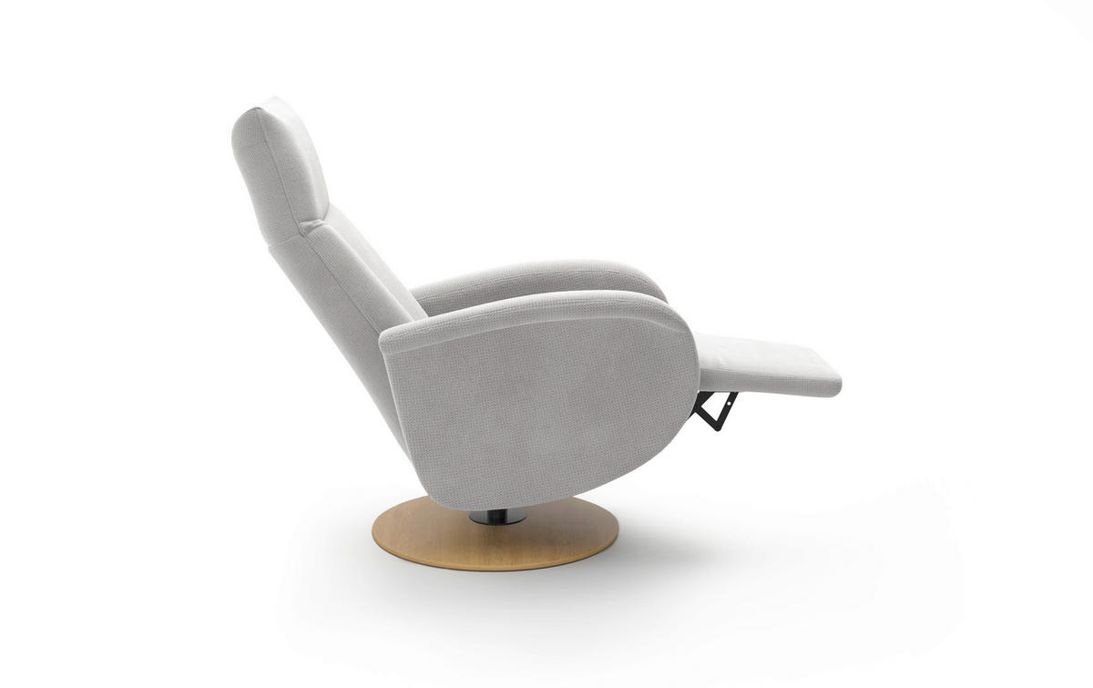 RELAXSESSEL GLENDALE E Flachgewebe Kopfteilverstellung, Rücken echt    - Eichefarben/Silberfarben, KONVENTIONELL, Holzwerkstoff/Textil (75/112/82cm) - Sit & More