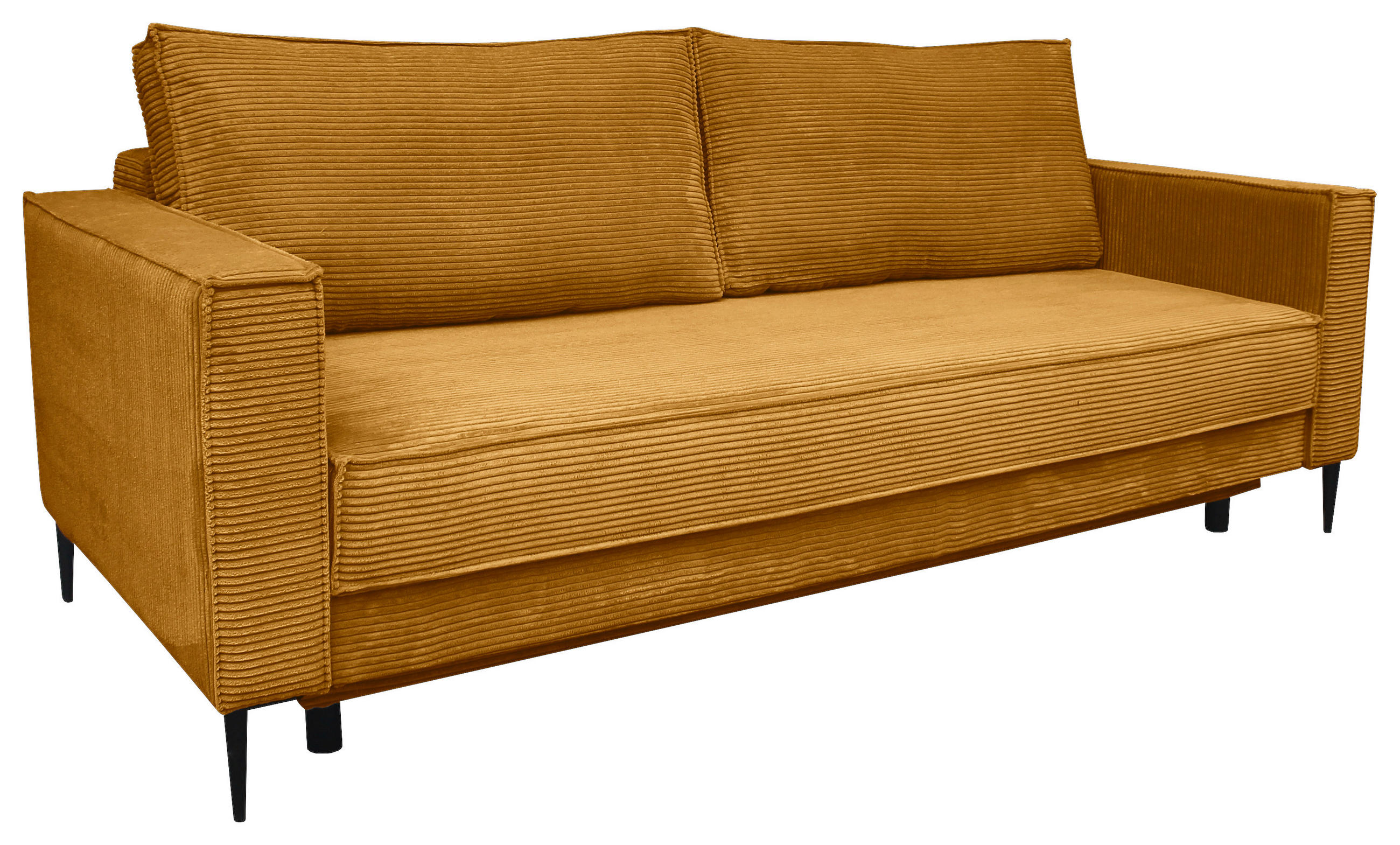 SCHLAFSOFA Cord Currygelb  - Currygelb/Schwarz, KONVENTIONELL, Textil/Metall (222/93/98cm) - Carryhome