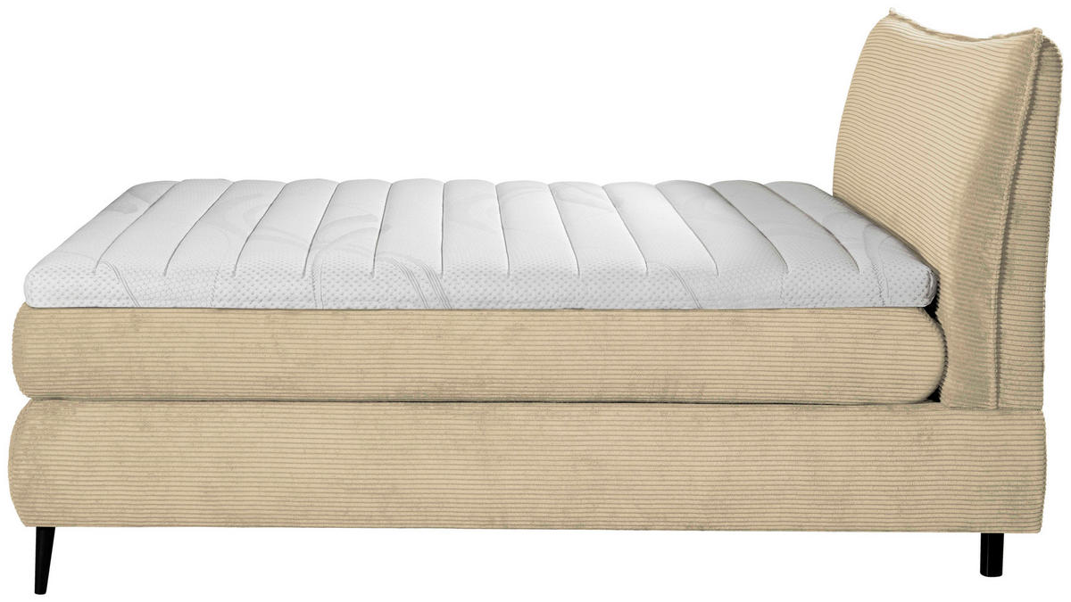 BOXSPRINGBETT 180/200 cm  in Beige  - Beige/Schwarz, Trend, Holz/Textil (180/200cm) - Esposa