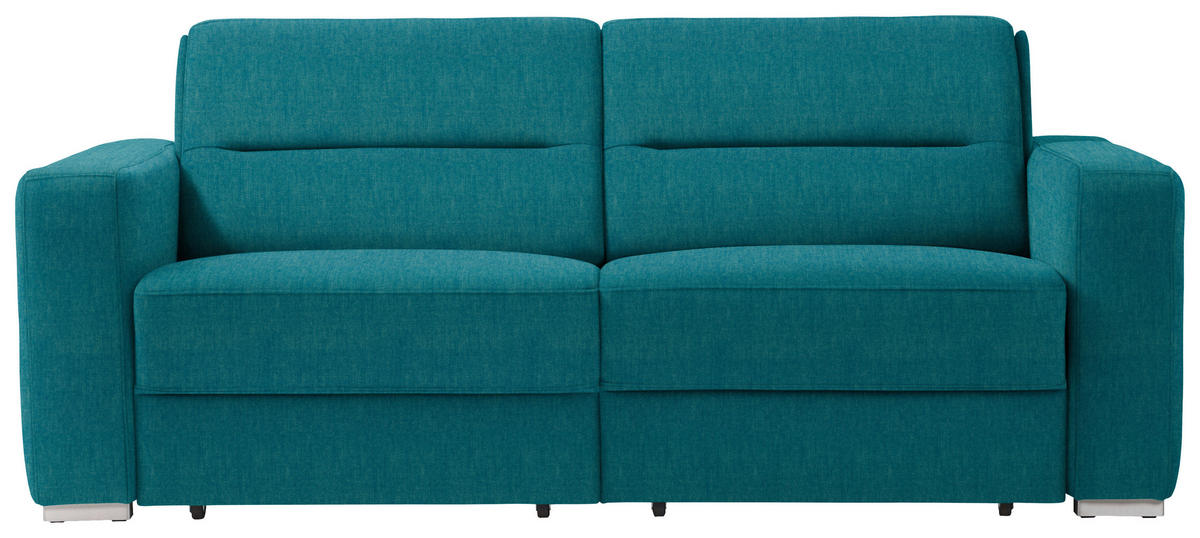 SCHLAFSOFA in Petrol  - Petrol, KONVENTIONELL, Textil/Metall (202/86/92cm) - Sedda