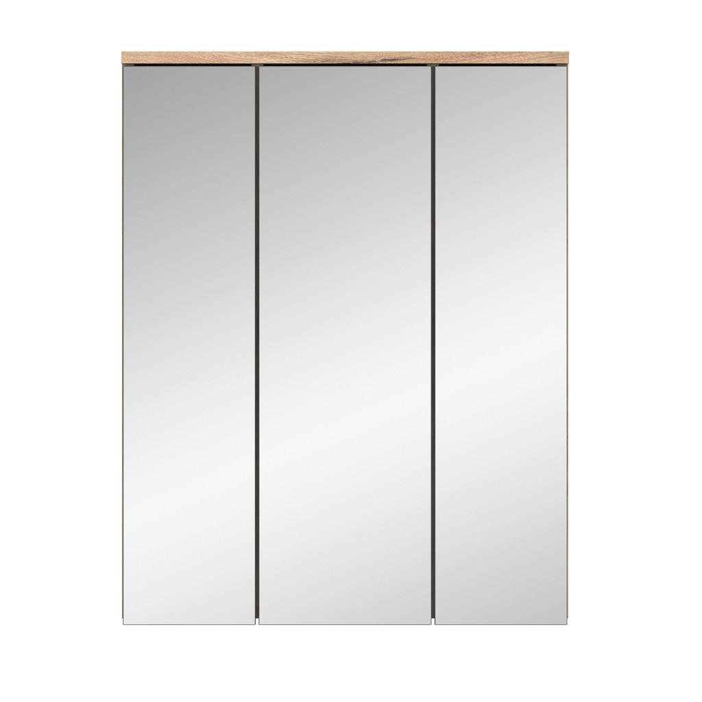 Thumbnail - Mid.you Spiegelschrank, Eiche, Holzwerkstoff, 6 Fächer, 60x77x18 cm, FSC Mix, Badezimmer, Badezimmerspiegel, Spiegelschr...