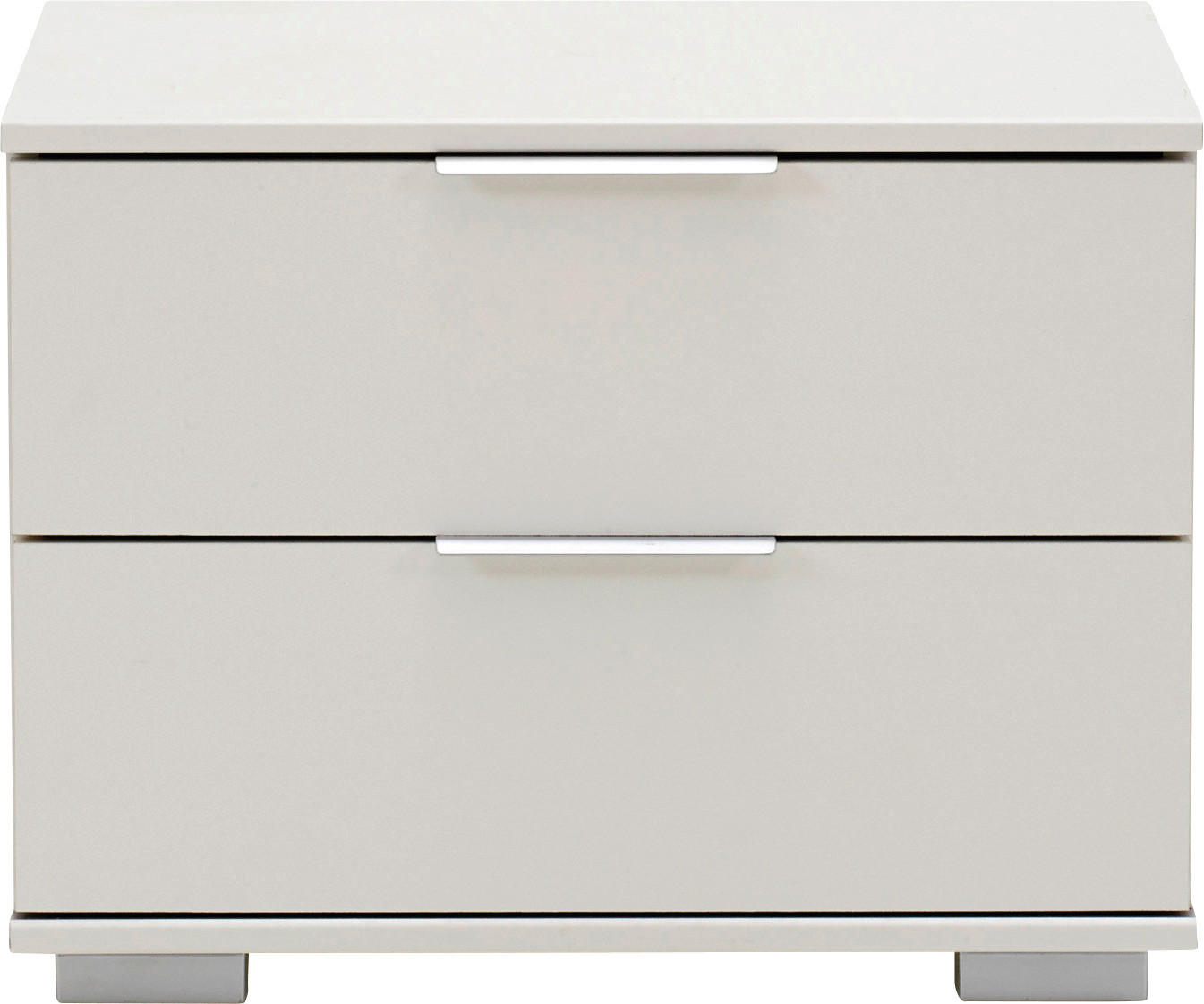 NACHTSCHRANK Weiß - Alufarben/Weiß, Design, Kunststoff/Metall (52/40/38cm) - Livetastic