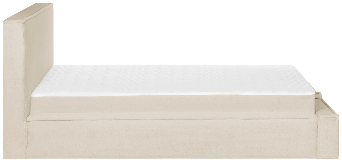 KONTINENTALSÄNG 140/200 cm  i beige  - beige/svart, Klassisk, trä/textil (140/200cm) - Visionight