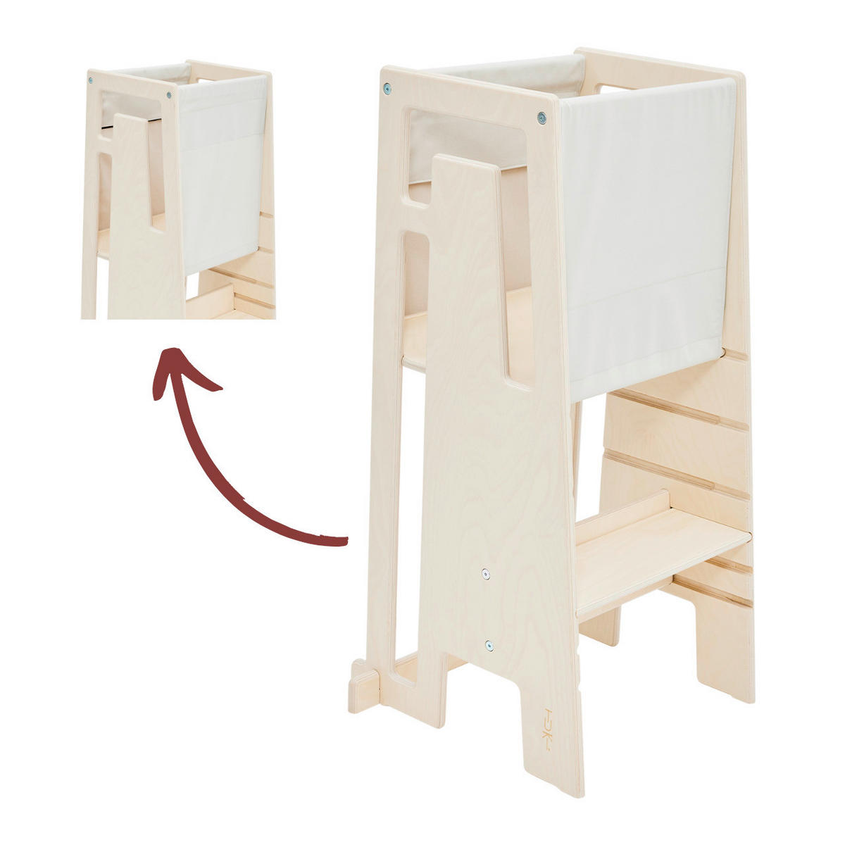 LERNTURM Tuki  - Beigebraun, Basics, Textil (24/5/34cm)