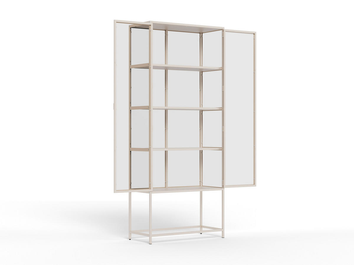 VITRINE SEAFORD in Grau  - Klar/Grau, Design, Glas/Holzwerkstoff (77/185,6/35cm) - MID.YOU
