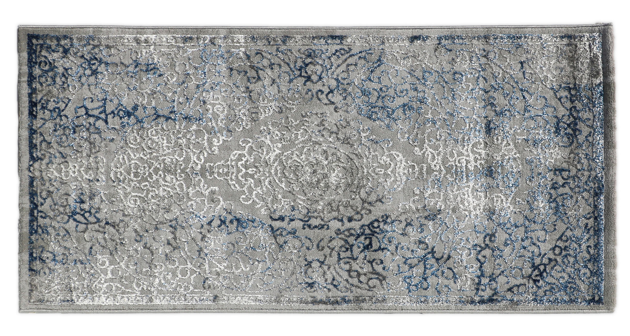 KOBEREC TKANÝ NA PLOCHO, 200/290 cm modrá, šedá - šedá/modrá, Basics, textil (200/290cm)