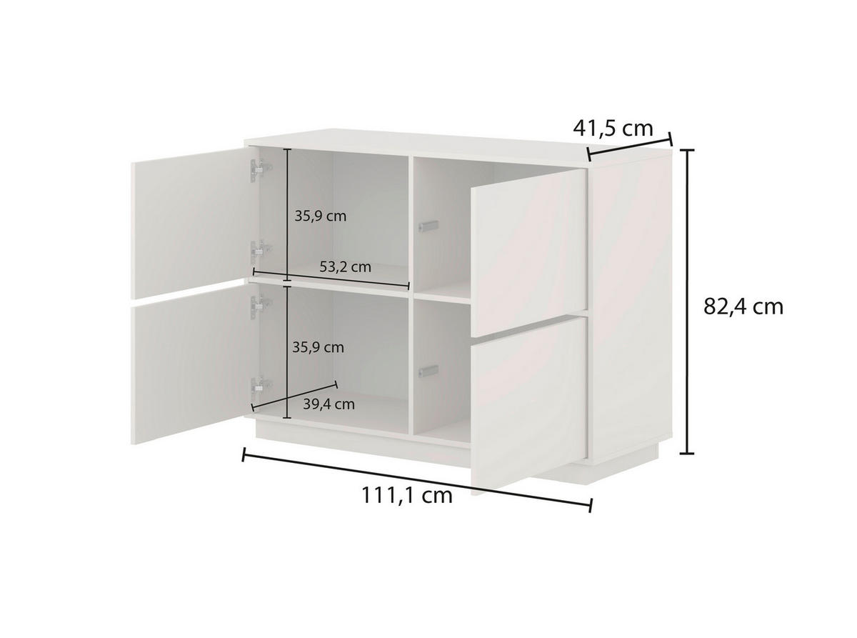 SIDEBOARD Japandi 111/82,5/41,5 cm  - Kaschmir, Design, Holzwerkstoff (111/82,5/41,5cm) - MID.YOU