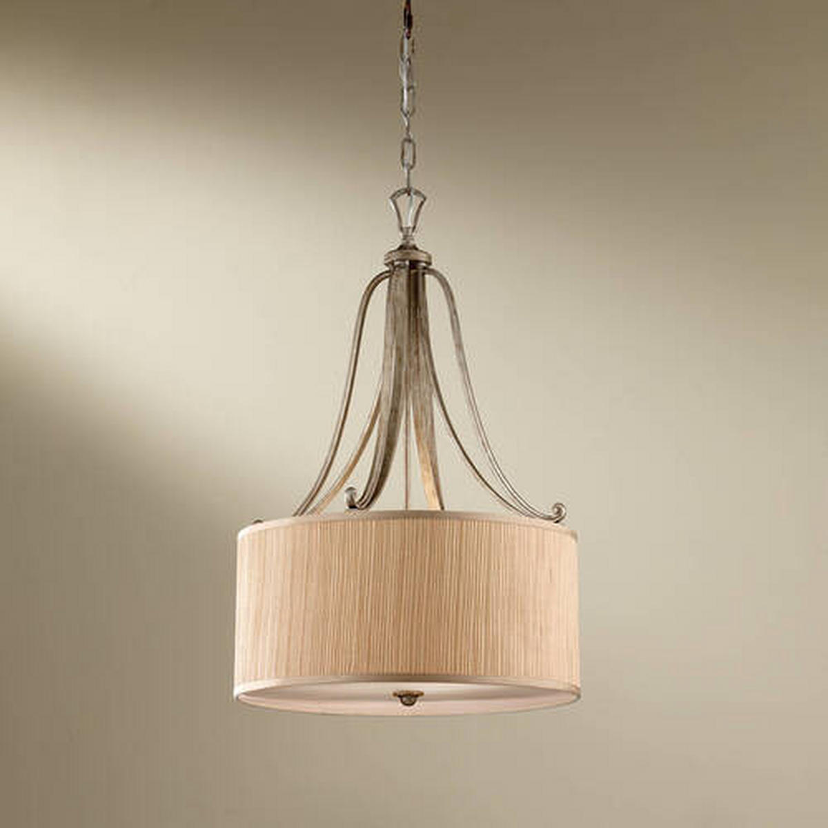 VISEČA SVETILKA  Elstead Abbey      50.8/92.1 cm      E27 - srebrne barve/peščene barve, Konvencionalno, kovina (50.8/92.1cm) - Elstead Lighting