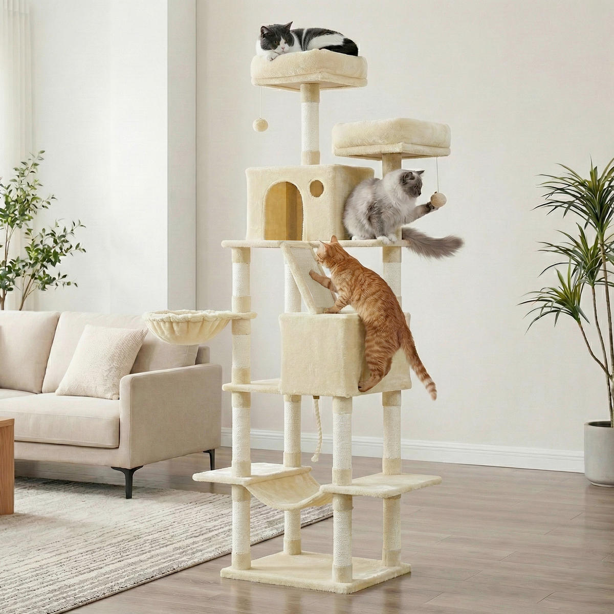 KRATZBAUM - Beige, Trend, Papier/Holzwerkstoff (111/206/58,5cm) - Boxxx
