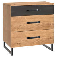 NACHTSCHRANK 53/70/40 cm  - Eichefarben/Graphitfarben, Basics, Holzwerkstoff/Metall (53/70/40cm) - MID.YOU