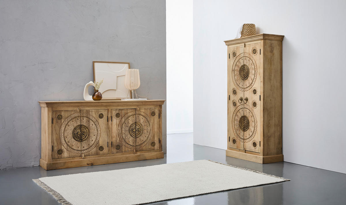 SIDEBOARD  in 178/89/40 cm  - Messingfarben/Naturfarben, LIFESTYLE, Holz/Metall (178/89/40cm) - Landscape